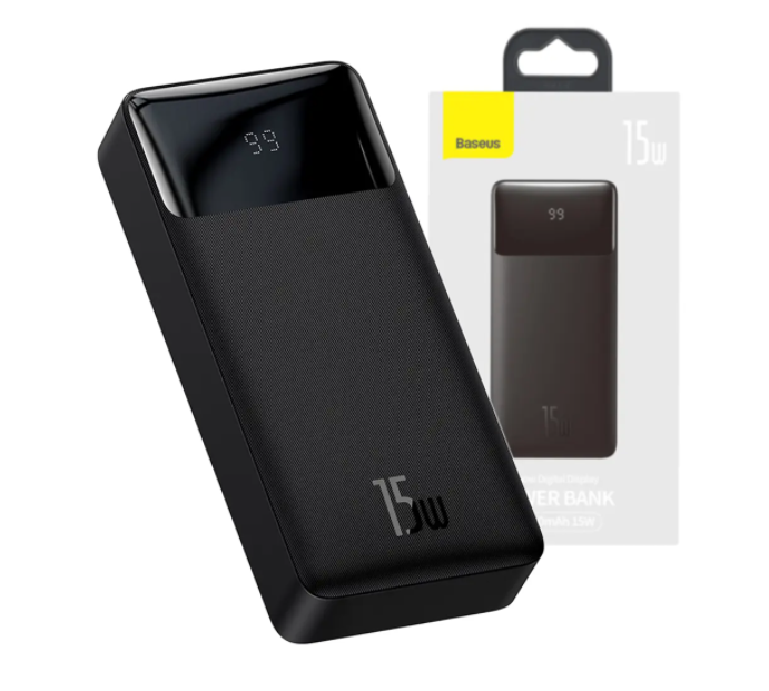 

Павербанк Baseus Bipow Digital Display 20000mAh 15W 3A 2USB+Type-C Черный