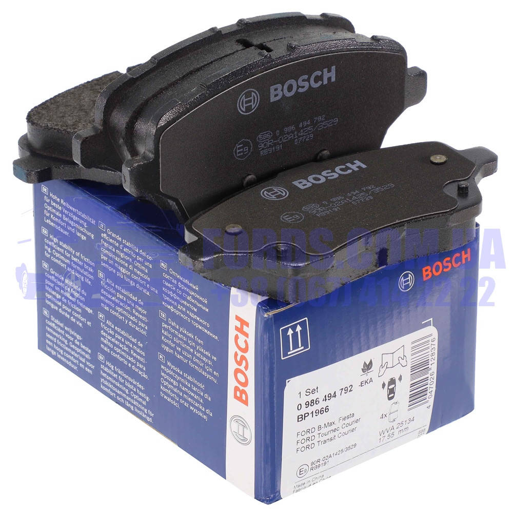 

Колодки тормозные передние FORD FIESTA 2013-2019 (1848532/AY1J2K021AA/0986494792) BOSCH