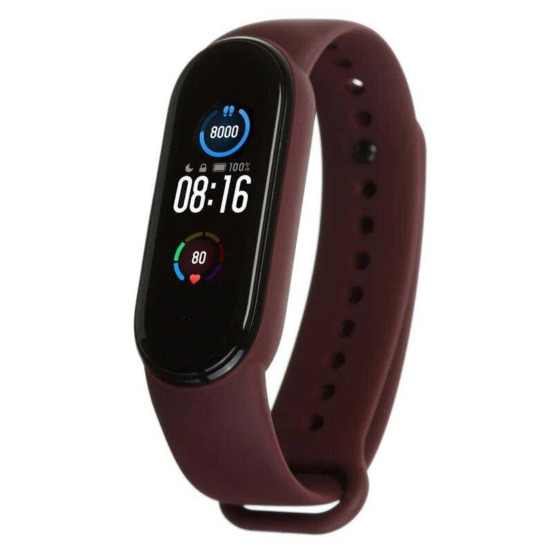 

Ремешок силиконовый Silicone для Xiaomi Mi Band 5/6 (75) Marsala марсала