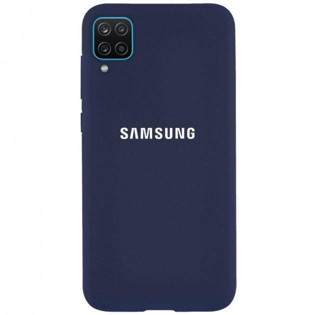 

Накладка Silicone Case Samsung A12 темно-синий