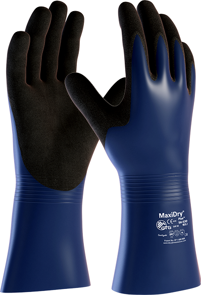

Удлиненные защитные перчатки от масел и жидкостей MaxiDry® Plus™ 56-530 ATG, 8 (M), Новое, Синий