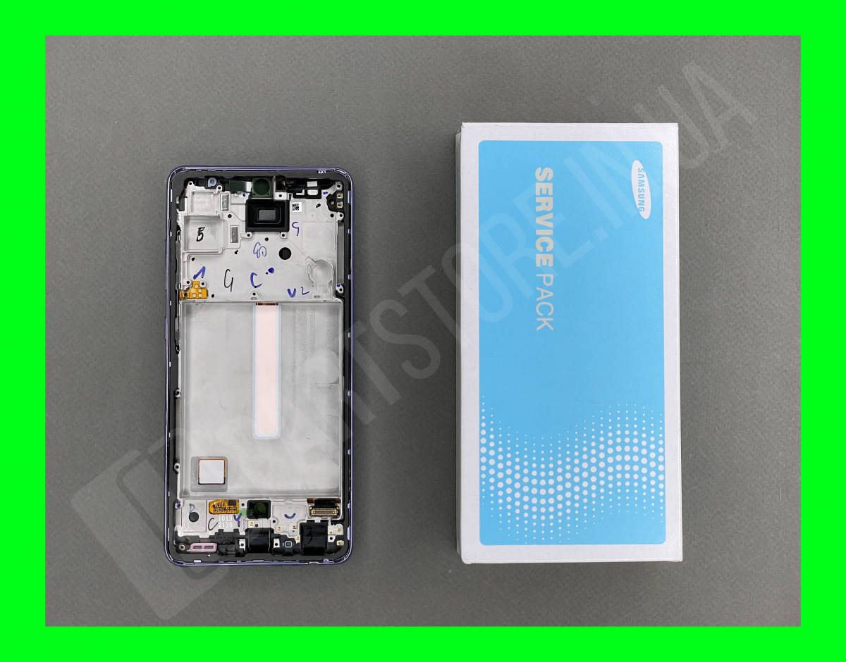 

Дисплей Samsung A525 Violet A52 2021 (GH82-25524C) сервисный оригинал в сборе с рамкой, Фиолетовый