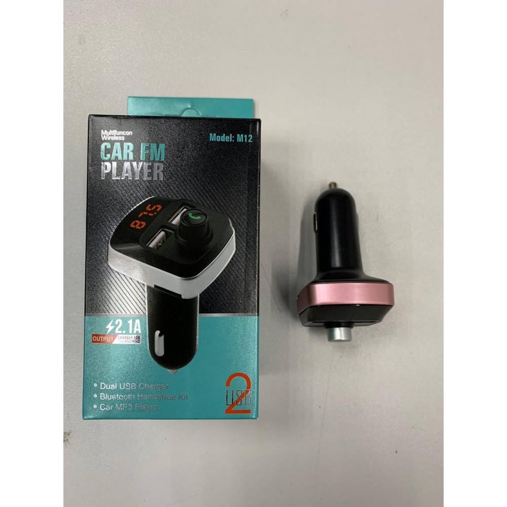 

FM модулятор для авто CAR М12 4в1 Bluetooth/2USB/microSD, 2,1А, модулятор FM, автомобильный FM плеер