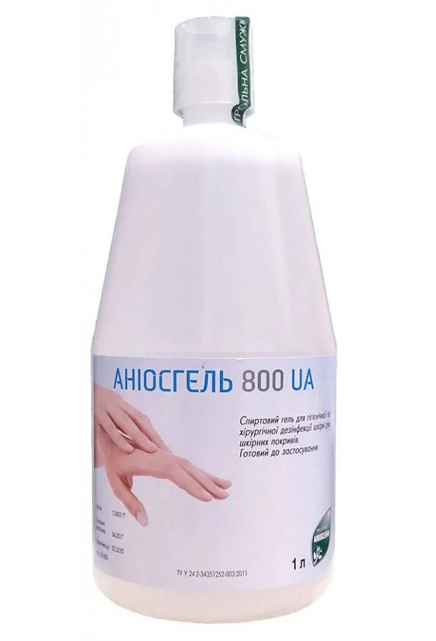 

Аніосгель 800 UA 1л, дезінфекція шкіри рук