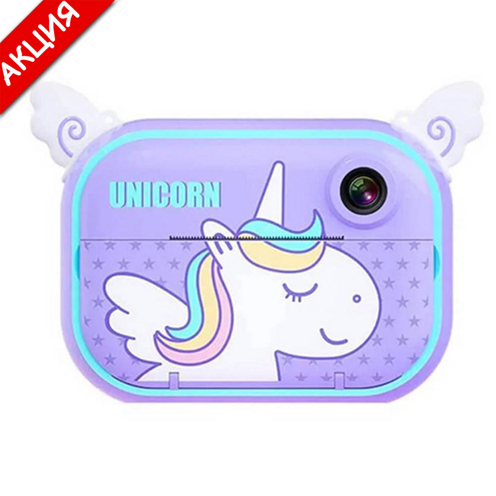 

Детский цифровой мини фотоаппарат Unicorn с мгновенной печатью Поддержка microSD