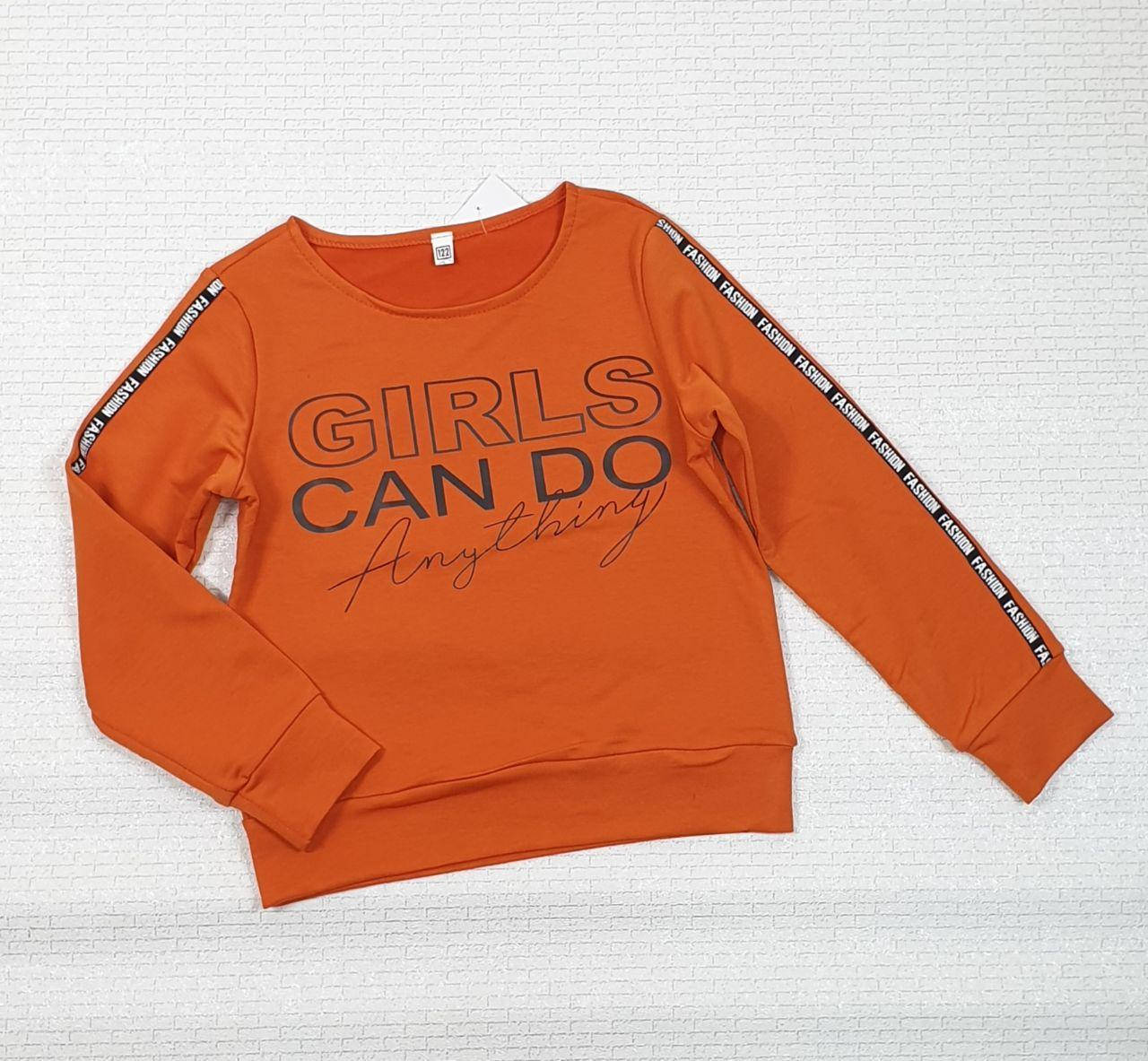 

Батник трикотажный для девочки оранжевый на рост 116,122,128,134 см , Украина