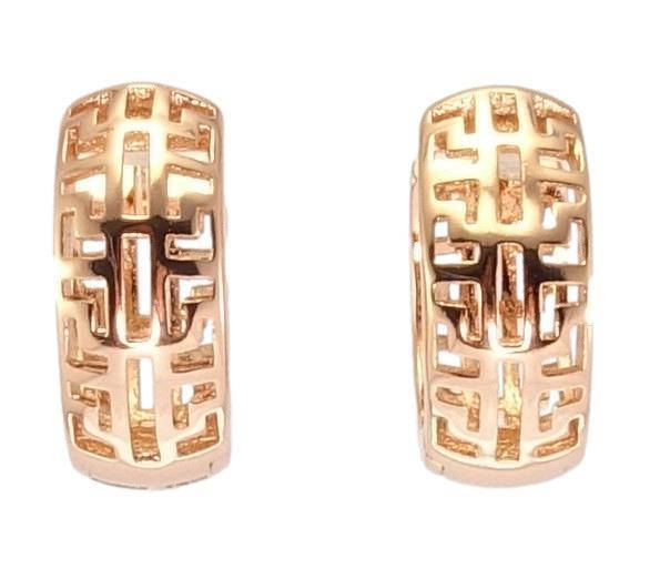 

Серьги Xuping Позолота РО колечки "Резной орнамент"