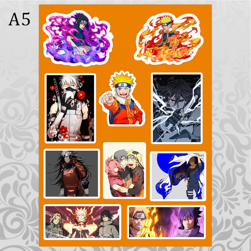 

Стикеры Аниме Naruto без порезки 02, Разные цвета