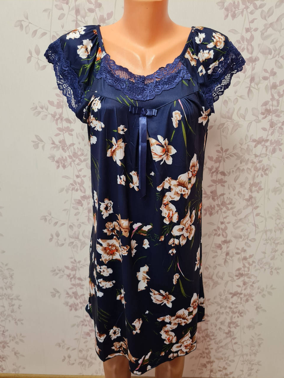 

Ночная рубашка бамбук с вискозой, синяя.