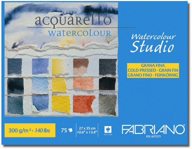 

Склейка для акварели Watercolor Studio A4 (27х35см), 300г/м2, 75л, среднее зерно, Fabriano