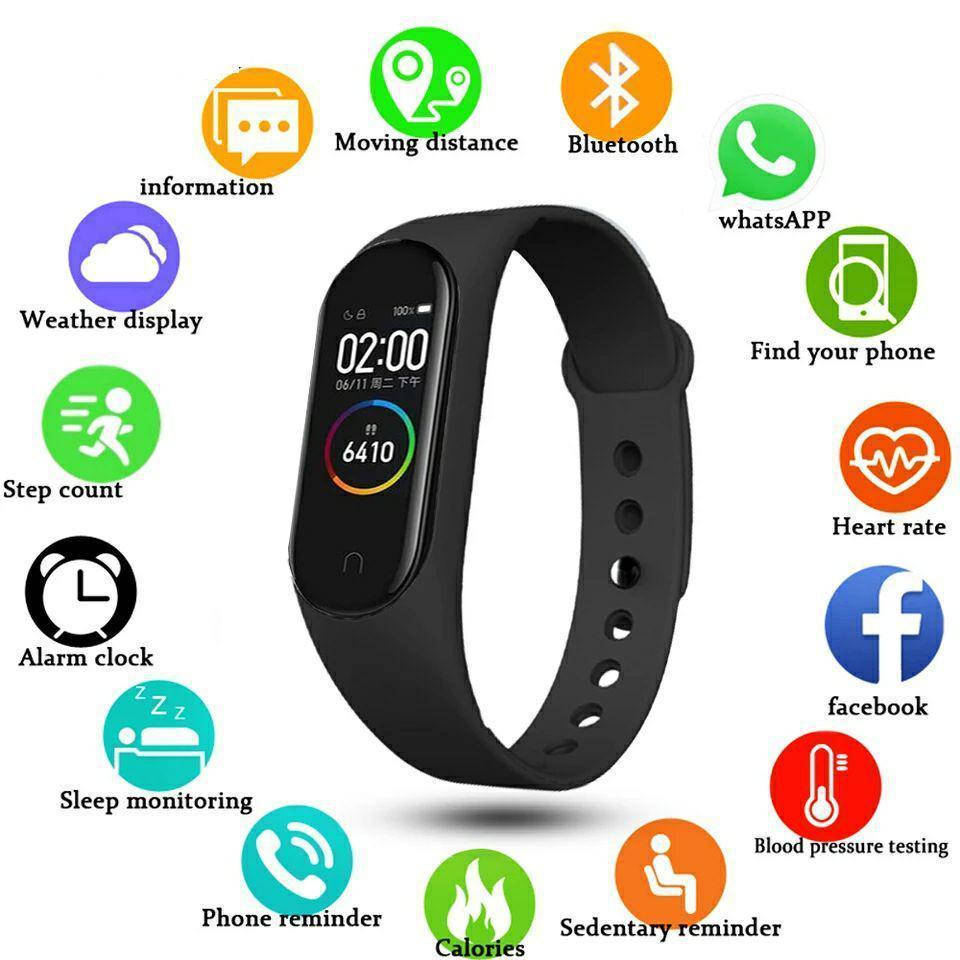 

Фитнес-трекер Smart Watch Mi BAND M4 Black! Salee