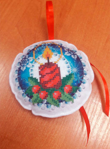 

ШНФ-049. Заготовка для вишивки бісером Новорічна іграшка.