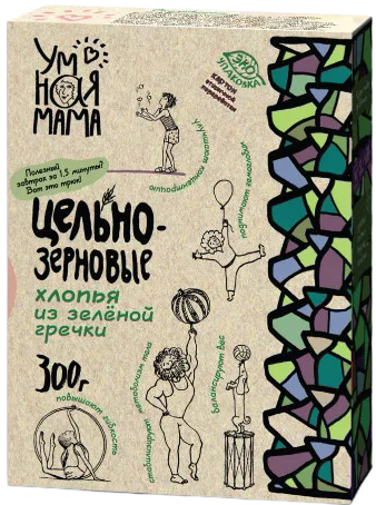 

Цельнозерновые хлопья из зелёной гречки Умная Мама™ (300 грамм)