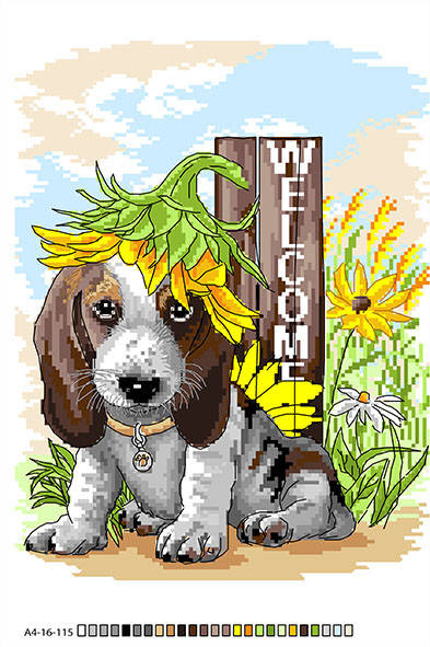 

Схема для вышивания крестиком, рисунок на канве - "Замечательный друг", А4-16-115