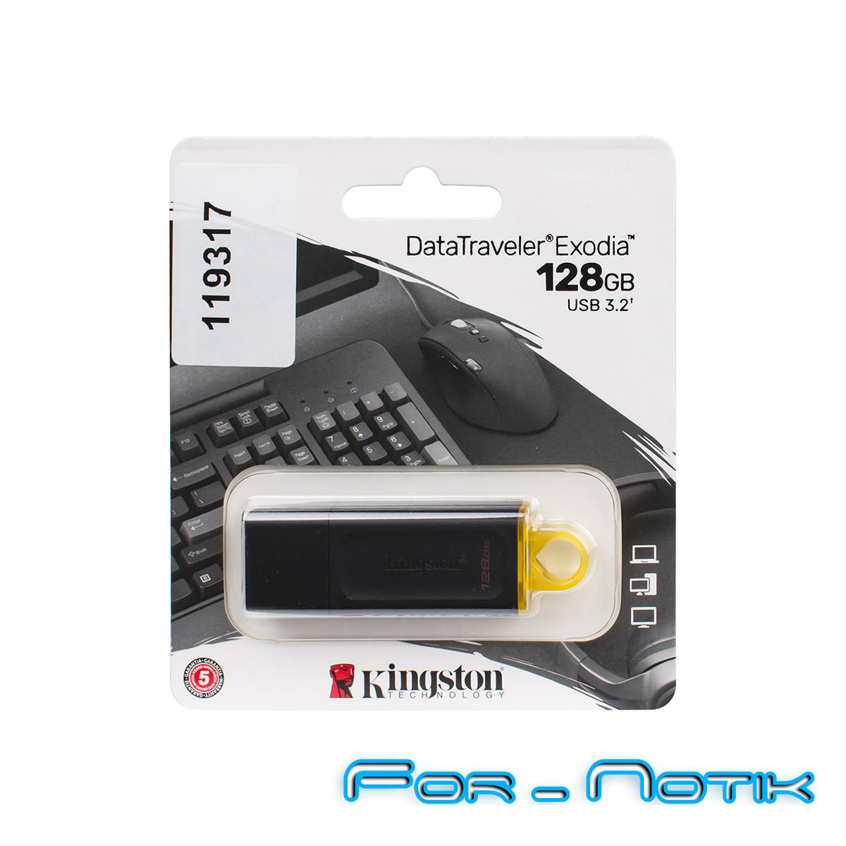 

FLASH DRIVE 128Gb Kingston DT Exodia, Black/Yellow, USB 3.2 (DTX/128GB)