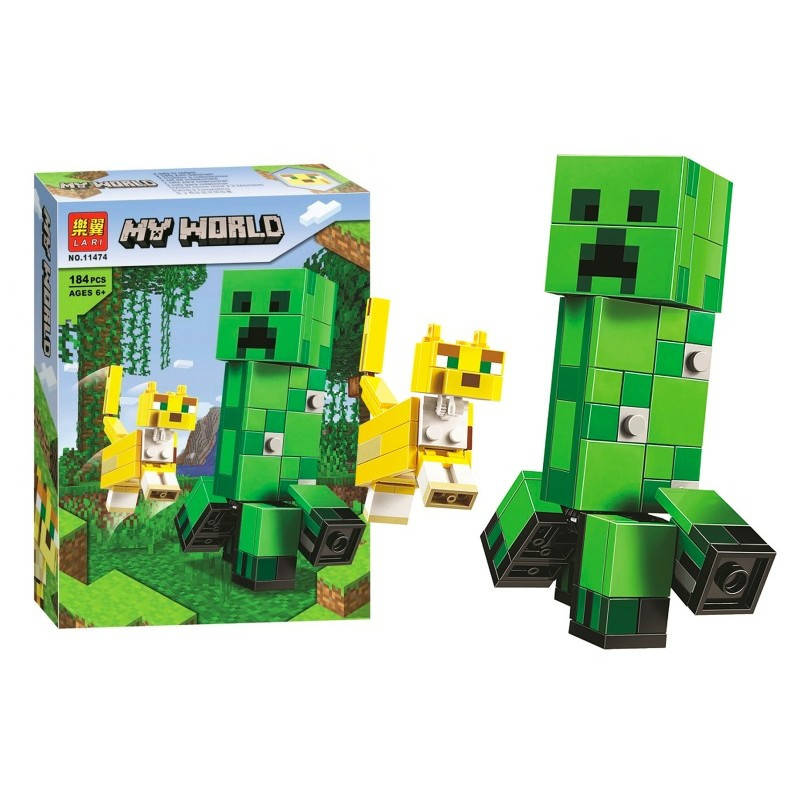 

Конструктор MINECRAFT Крипер и Оцелот 184дет 11474 г.17*24.5*4.5см 6920108257585, Разные цвета