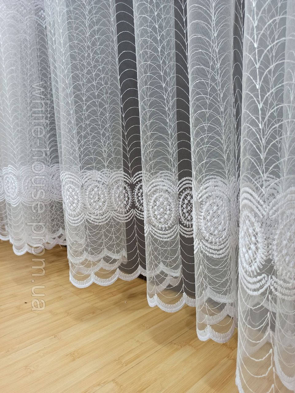 

Тюль на фатине розшытая, Белый