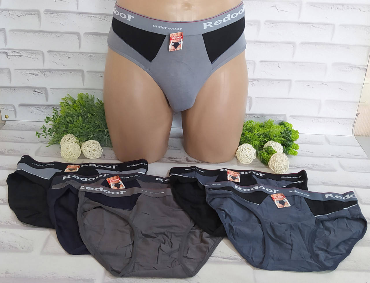 

Трусы мужские XL(48-50 раз) плавки Redoor хлопок, Разные цвета