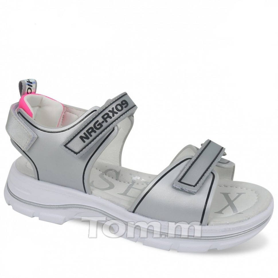 

Детские босоножки девочкам ТомМ, сандалии на трёх липучках от TomM, Серебристый