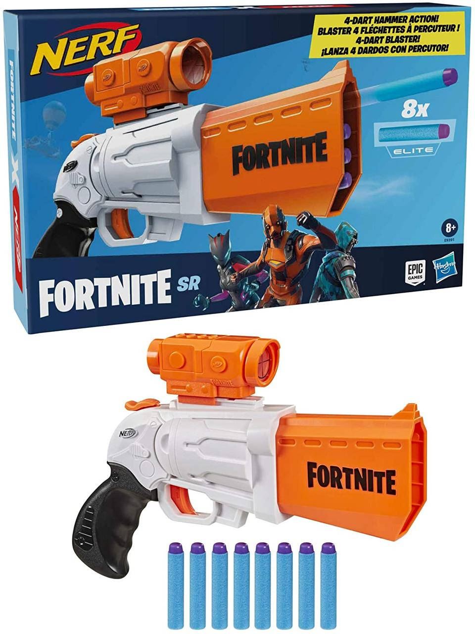 

Бластер Нерф Фортнайт с прицелом NERF Fortnite SR, Белый