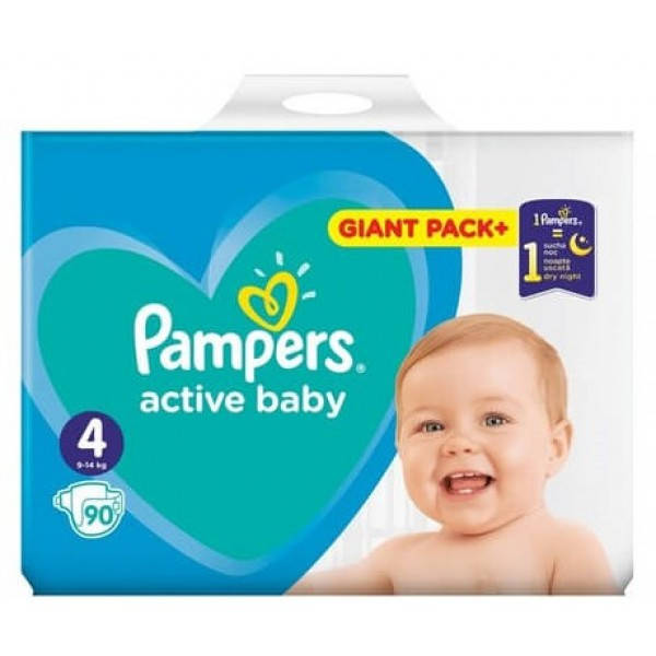

Подгузники детские Pampers Active Baby 4 (9-14 кг), 90 шт