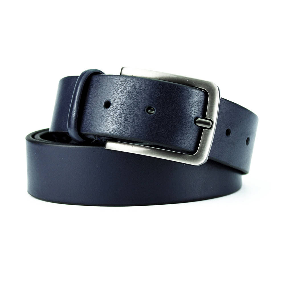 

Ремень мужской кожаный классический синий PS-3596 blue (130 см)