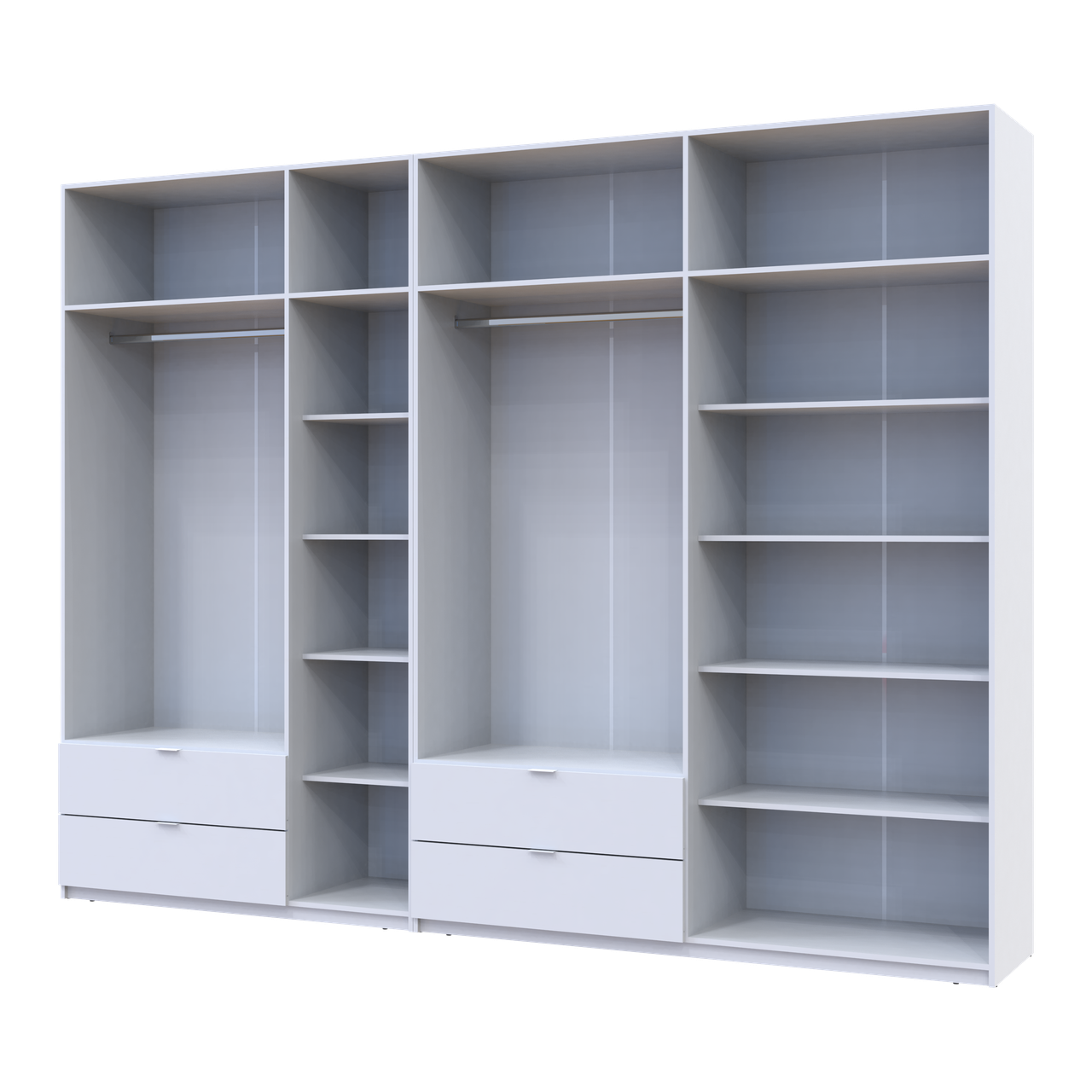 Розпашна Шафа для одягу Doros Лукас Білий 3+4 ДСП 315х50х240 (42005134) 4