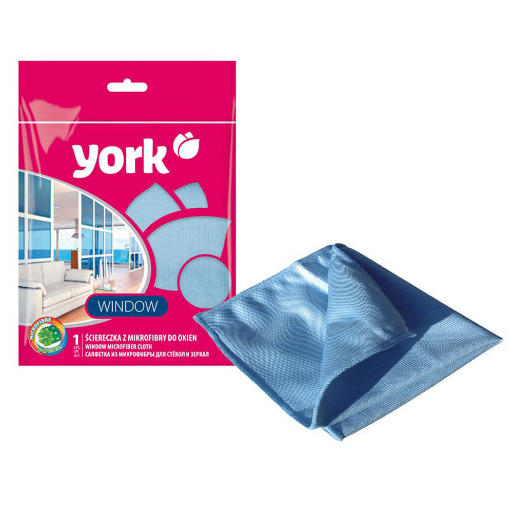 

Салфетка York для окон и стекла, микрофибра, 1 шт, Голубой