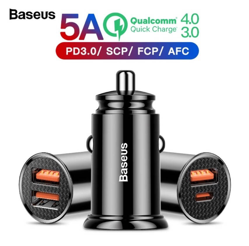 

Автомобильное зарядное устройство BASEUS QC4.0, QC 3.0, Type-C, 30W 5A Max