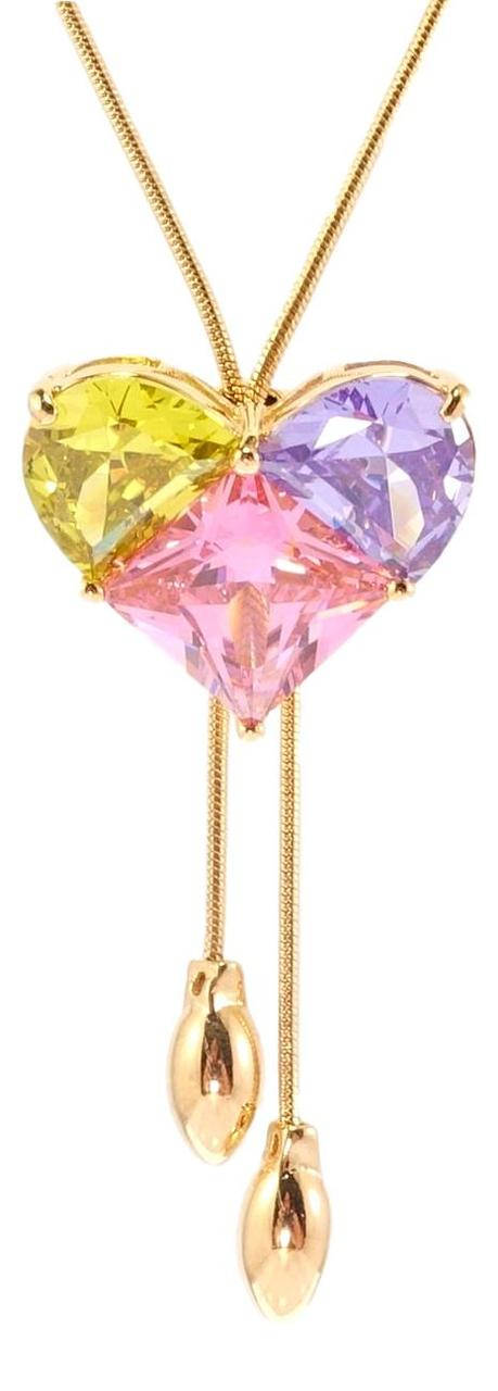 

Бегунок на цепочке Xuping Позолота 18K "Разноцветное кристальное сердечко" длина 52-55см х 1мм