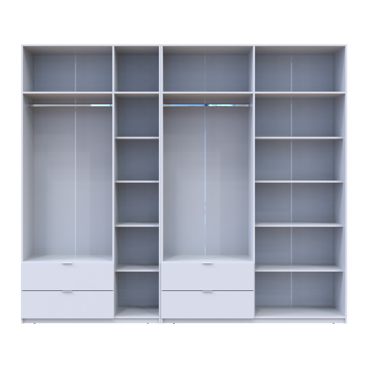 Розпашна Шафа для одягу Doros Лукас Білий 3+4 ДСП 280х50х240 (42005118) 6