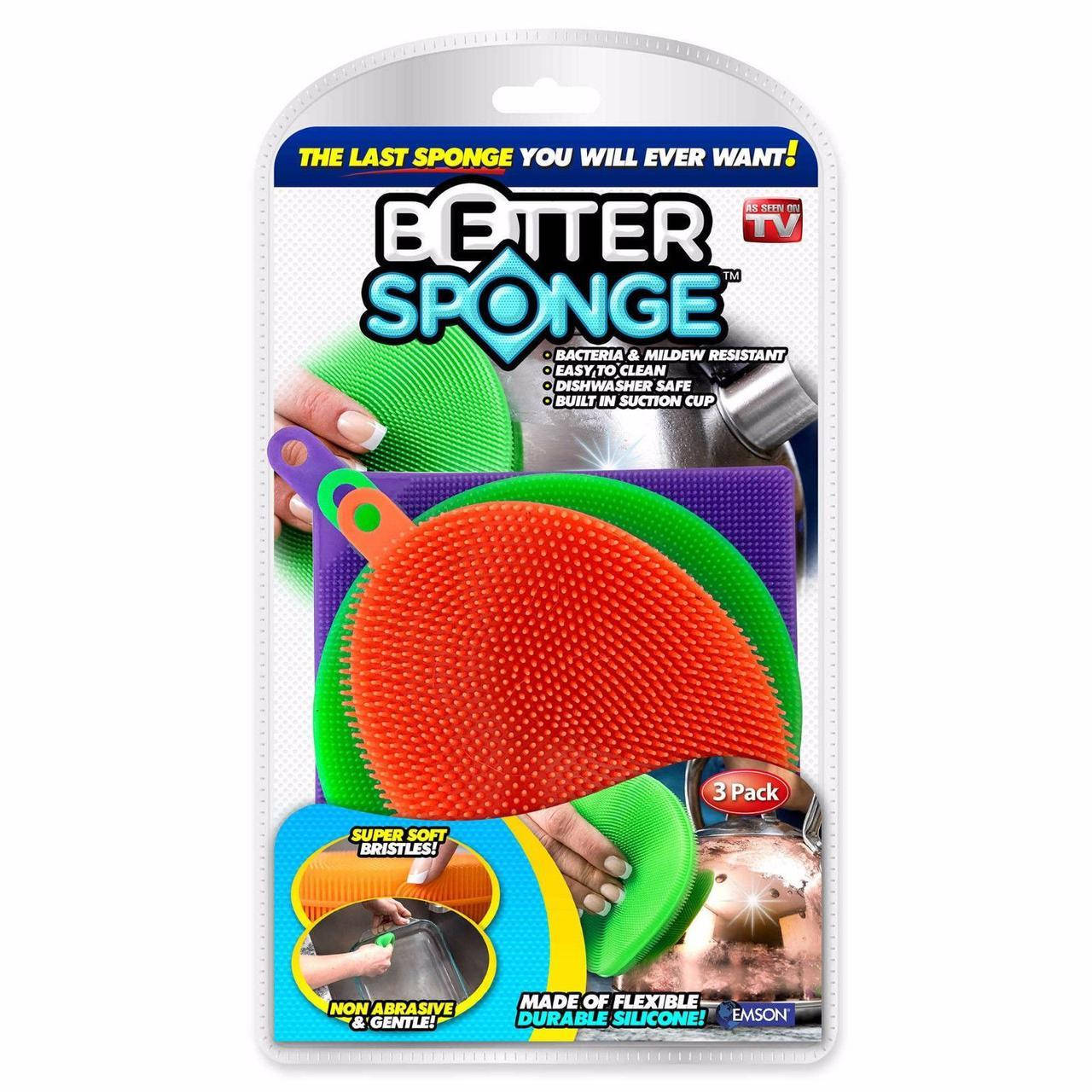 

Кухонные Силиконовые мочалки для кухни Better sponge 3шт в 1 комплекте