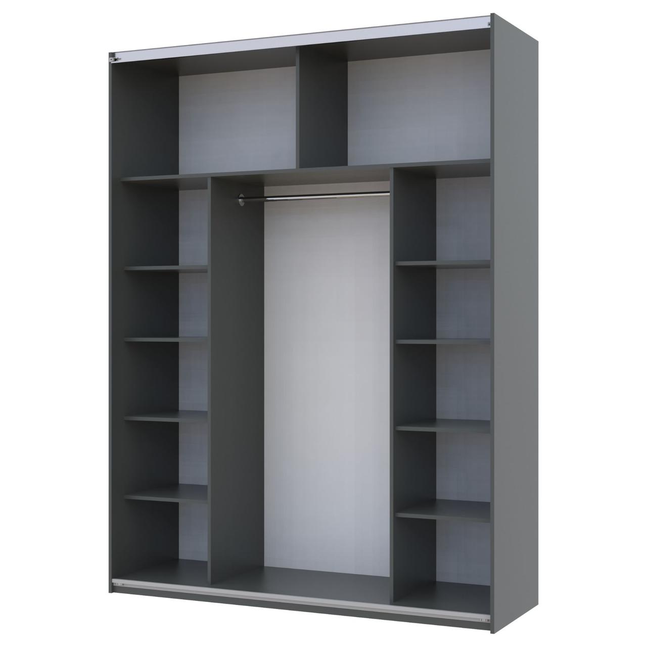 Шафа купе Doros G-Caiser Графіт Графіт 2 ДСП / 3 частини 180х60х240 (42005089) 5