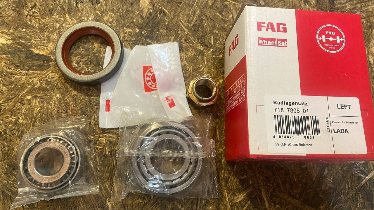 

Ремкомплект ступицы передней ваз 2101 2102 2103 2104 2105 2106 2107 FAG левый (7804+7805+сальник+гайка)