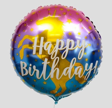 

Фольгированный шарик КНР 18" (45 см) Круг Happy Birthday единорог, Разные цвета