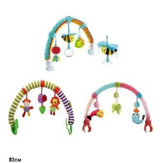 

Погремушка на коляску, кровать со звоночком, 3 вида, 3 функции, в сумке 83см (40шт)