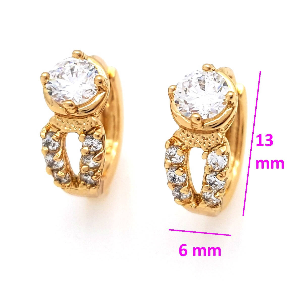 

Серьги Классик, с россыпью камней, медсплав Xuping, 18К
