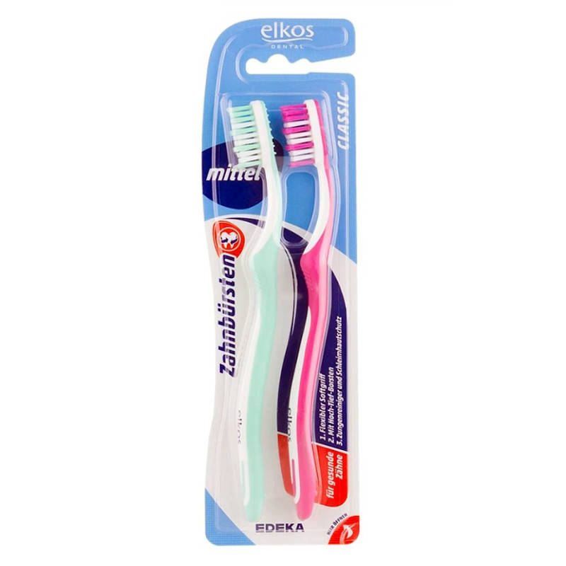 

Зубная Щетка Elkos Dental Zahnbursten Classic 2в1 MITTEL (средняя)