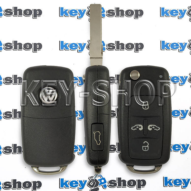 

Выкидной ключ для Volkswagen Multivan (Фольцваген Мультивен) 5 кнопок, чип ID48 / 433MHz