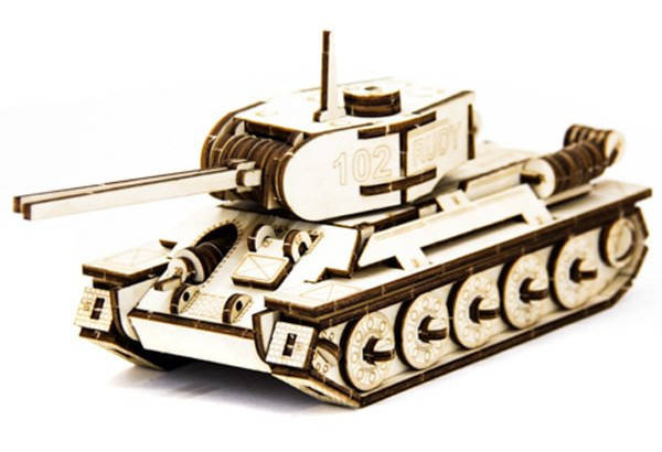 

Механический деревянный 3D пазл SUNROZ Танк T-34 127 элементов (SUN1750)