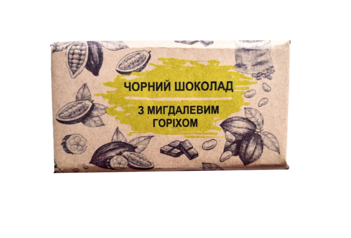 

Черный шоколад (98%) с миндальными орехами. Без сахара и сои (50 г)