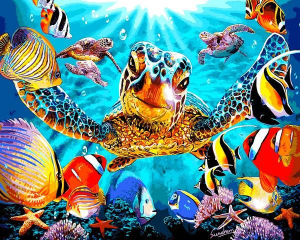 

Картина по номерам Babylon Черепахи и рыбки (VP1323) 40 х 50 см