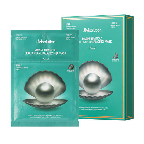 

JMsolution Marine Luminous Black Pearl Balancing Mask, Пенка – 1.5 мл, маска – 30 мл, крем – 1.5 мл
