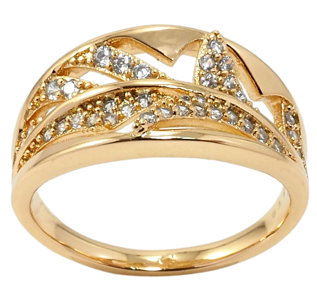 

Кольцо Xuping Позолота 18K "Резная веточка с цирконием" р.16,17,18,18.5