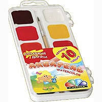 

Краски акварель Гамма Увлечение 312043, 10 цветов, с/кист.