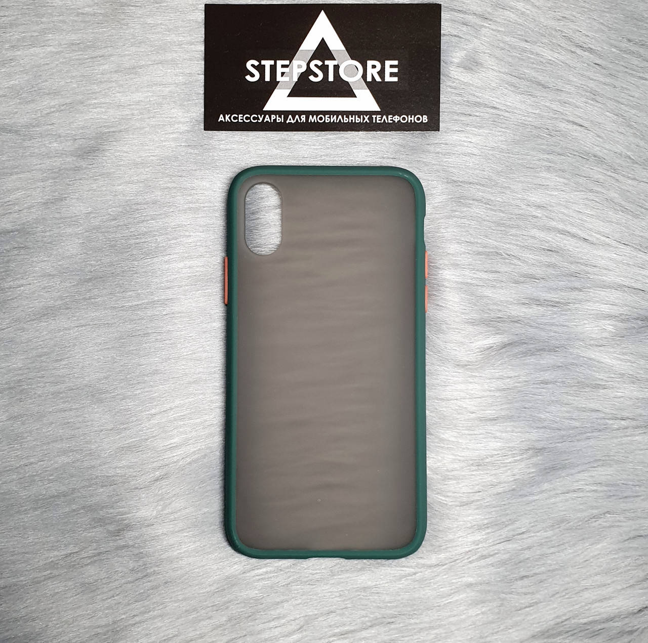 

Чехол матовый противоударный soft touch Iphone X Xs затемненный зелёный