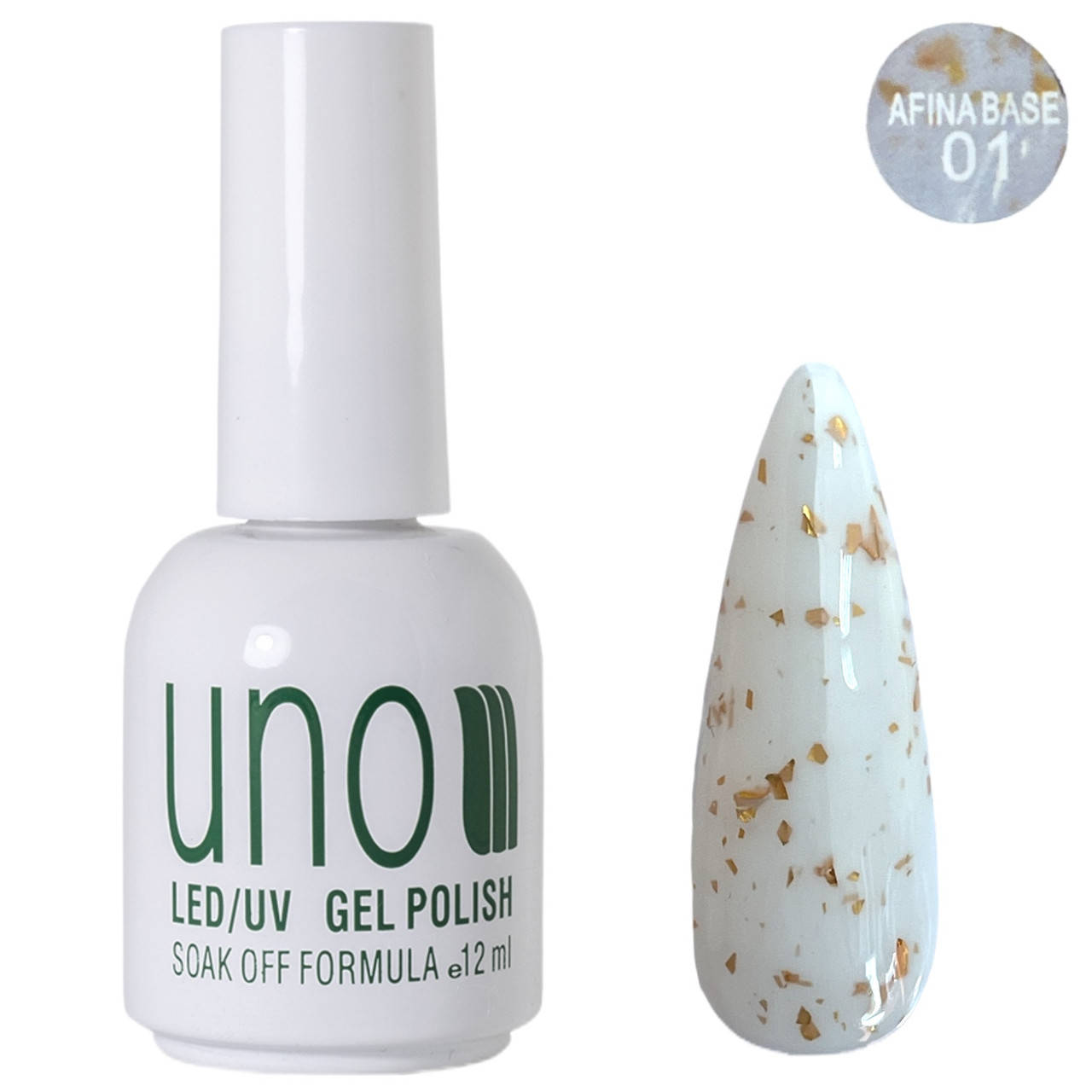 

Цветная молочная база Afine Base,с золотыми хлопьями потали, 12ml. №01, Общая категория
