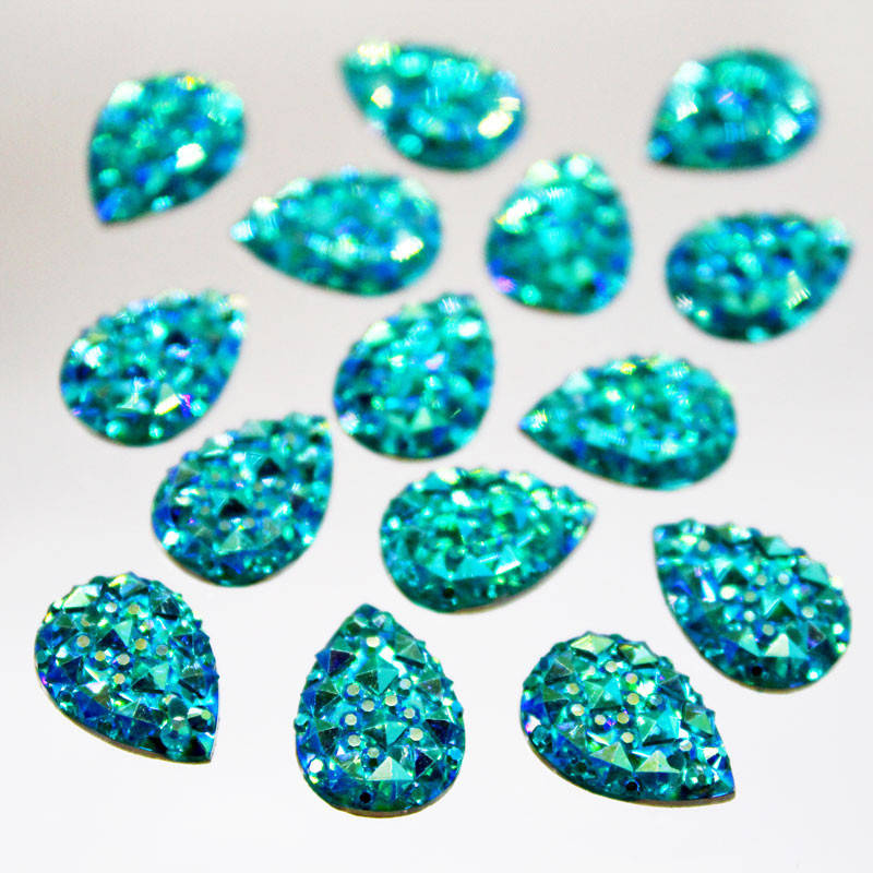

Пришивные камни Капля Aquamarine AB 10х14мм* 1шт