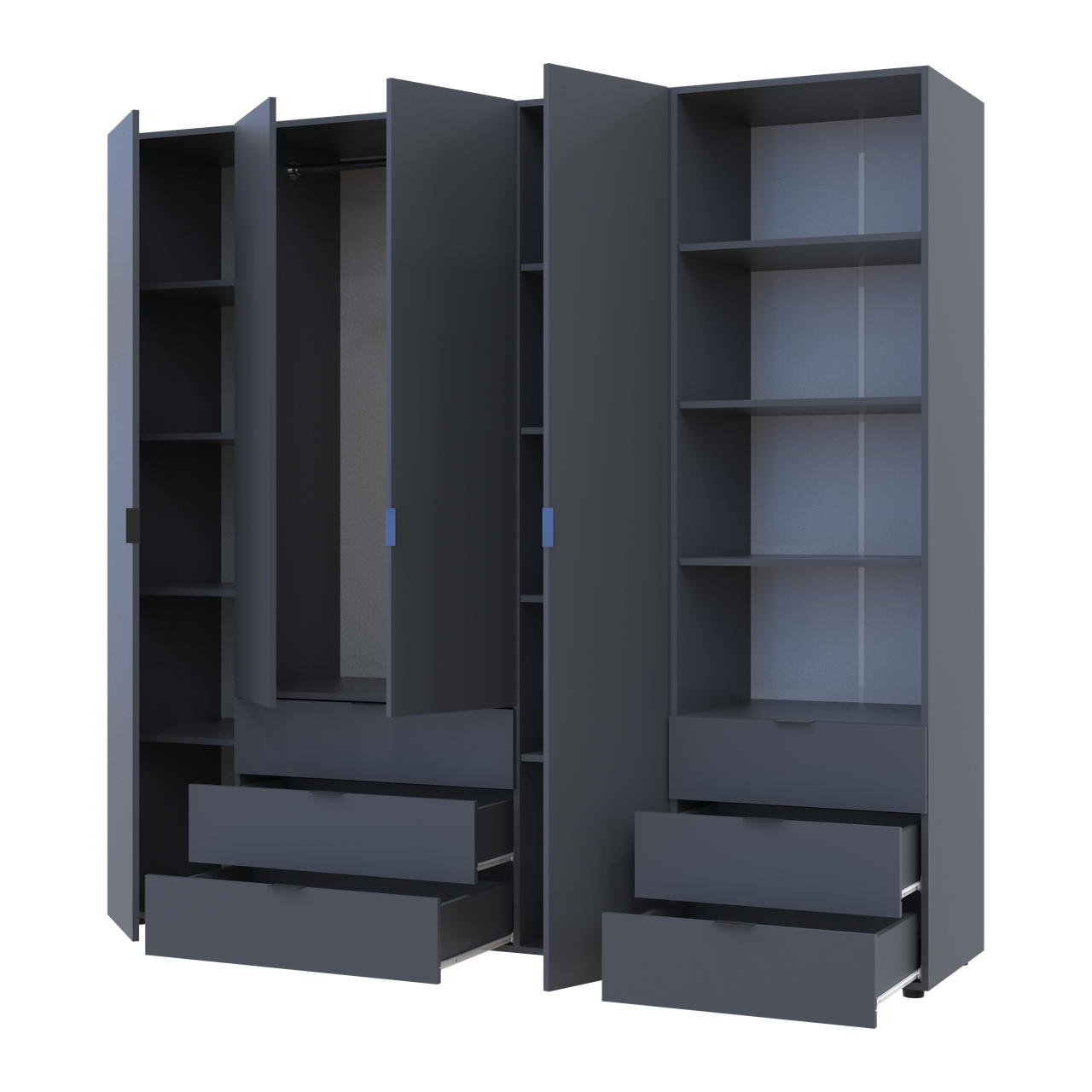 Шафа для одягу Doros Гелар Графіт 4ДСП з пеналом 215х49.5х203.4 (42005170) 2