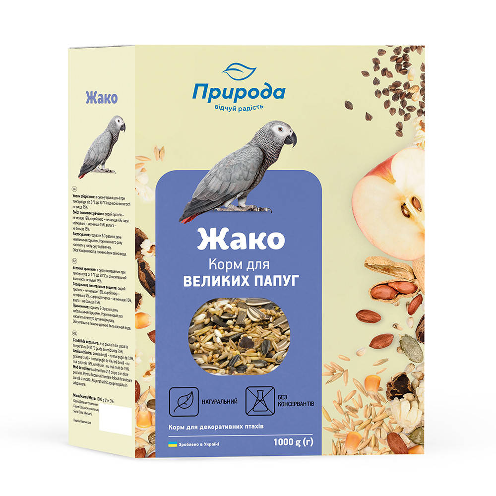

Природа Жако корм для крупных попугаев 1кг